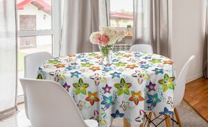 Abakuhaus Tischdecke »Kreis Tischdecke Abdeckung für Esszimmer Küche Dekoration«, Sterne Bunter Himmel Shapes
