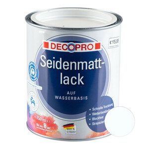DecoPro Acryl Seidenmattlack 750ml reinweiß