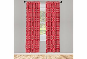 Gardine »Vorhang für Wohnzimmer Schlafzimmer Dekor«, Abakuhaus, Weihnachten Snowflake Motiv mit Punkten