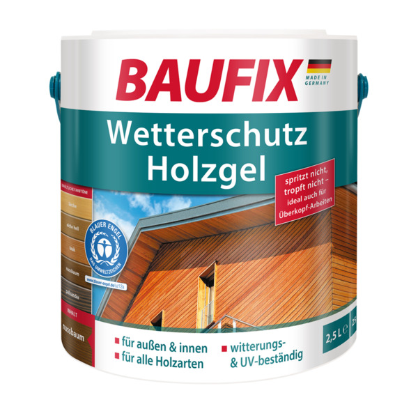 Bild 1 von BAUFIX Wetterschutz-Holzgel weiß 5 L 2er Set