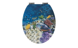 WC-Sitz "Fish" 3D-Optik - blau - 37 cm - 43,5 cm