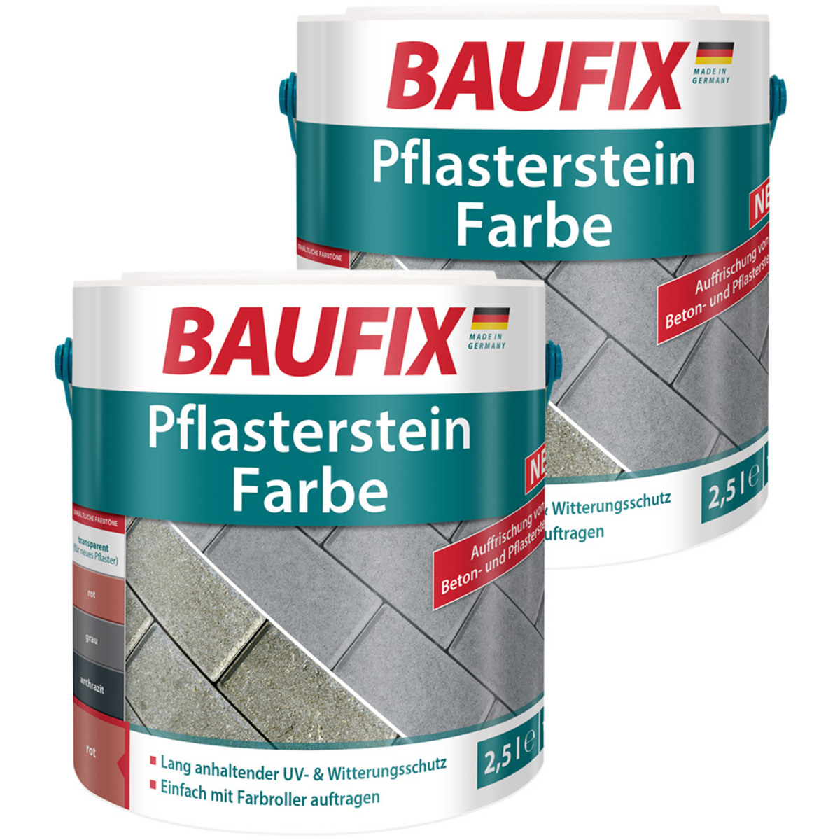 Bild 1 von BAUFIX Pflasterstein Farbe rot 2,5L 2er Set