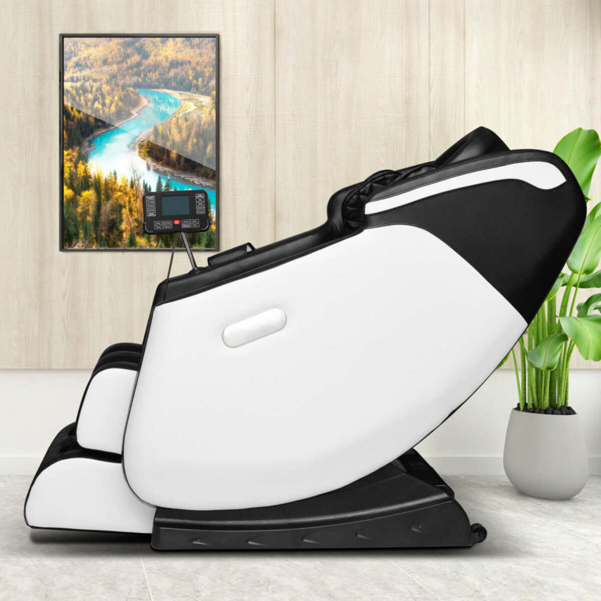 Bild 4 von HappyHome Massagesessel mit Airbag Massage für Arme, Beine und Schultern schwarz/weiß