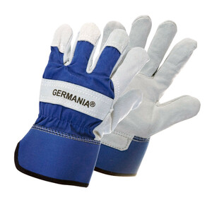 Arbeitshandschuhe Leder Gr. 9 blau/weiß Handschuhe