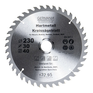 Germania Hartmetall Kreissägeblatt Ø 230 mm Holz