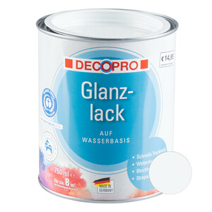 DecoPro Acryl Glanzlack 750 ml reinweiß