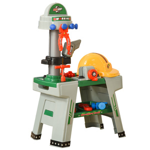 HOMCOM Kinder Werkbank Arbeitstisch Werkbanktisch mit 37 Zubehören Rollenspiel Spielzeug für Kinder