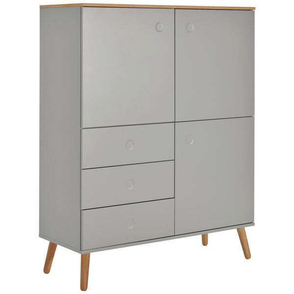 Bild 1 von Lomoco Highboard eiche furniert massiv grau eichefarben