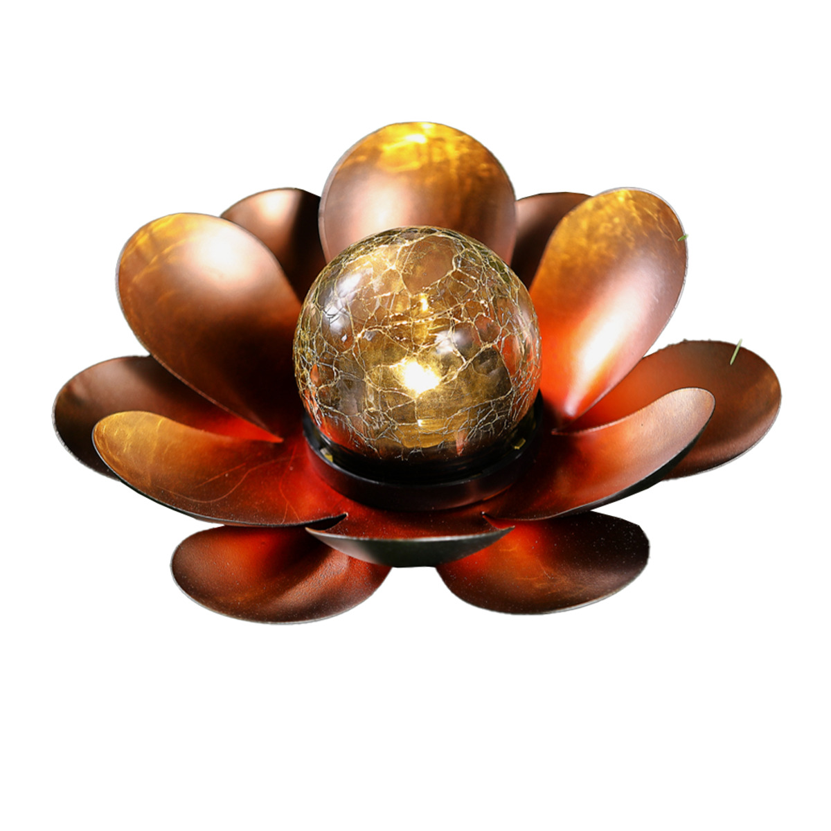 Bild 1 von I-Glow LED-Solar Lotusblume groß - Orange-Gold