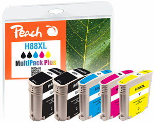 Peach Spar Pack Plus Tintenpatronen kompatibel zu HP No. 88XL