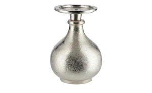 Kerzenhalter silber Aluminum Maße (cm): H: 17,5  Ø: [13.0] Dekoration