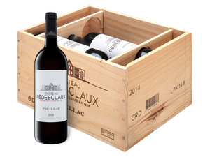 6 x 0,75-l-Flasche Château Pédesclaux Pauillac AOC trocken, Rotwein 2017 - Original-Holzkiste