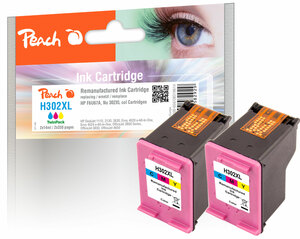 Peach Doppelpack Druckköpfe color kompatibel zu HP No. 302XL col, F6U67A