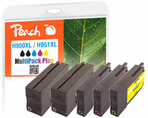 Peach Spar Pack Plus Tintenpatronen kompatibel zu HP No. 950XL, No. 951XL