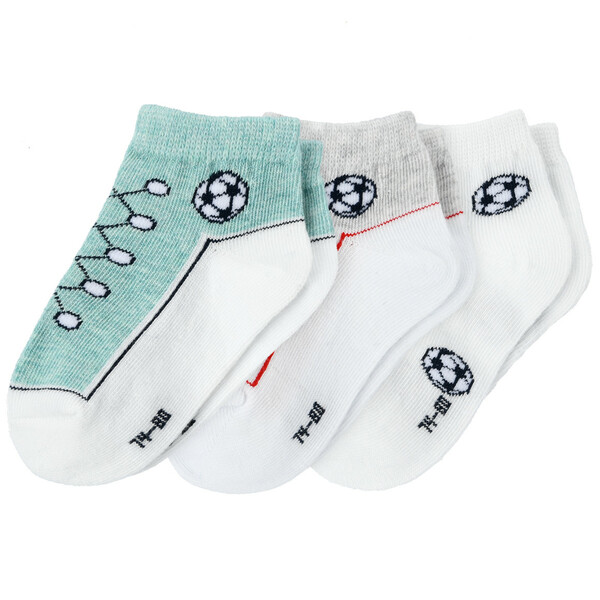 Bild 1 von 3 Paar Baby Sneaker-Socken im Set WEISS / TÜRKIS