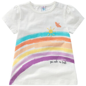 Baby T-Shirt mit Regenbogen-Motiv WEISS / BUNT