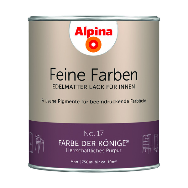 Bild 1 von Alpina Buntlack 'Feine Farben' Farbe der Könige, matt 750ml
