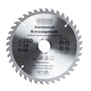 Germania Hartmetall Kreissägeblatt Ø 200 mm Holz