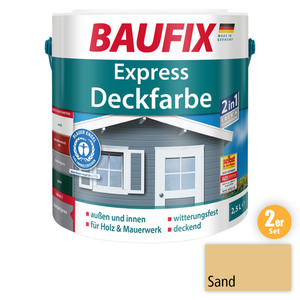 BAUFIX 2in1 Express Deckfarbe sand 2,5 L 2er Set