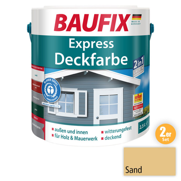 Bild 1 von BAUFIX 2in1 Express Deckfarbe sand 2,5 L 2er Set