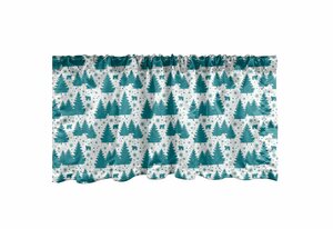 Scheibengardine »Vorhang Volant für Küche Schlafzimmer Dekor mit Stangentasche«, Abakuhaus, Weihnachten Winter-Bäume und Bär