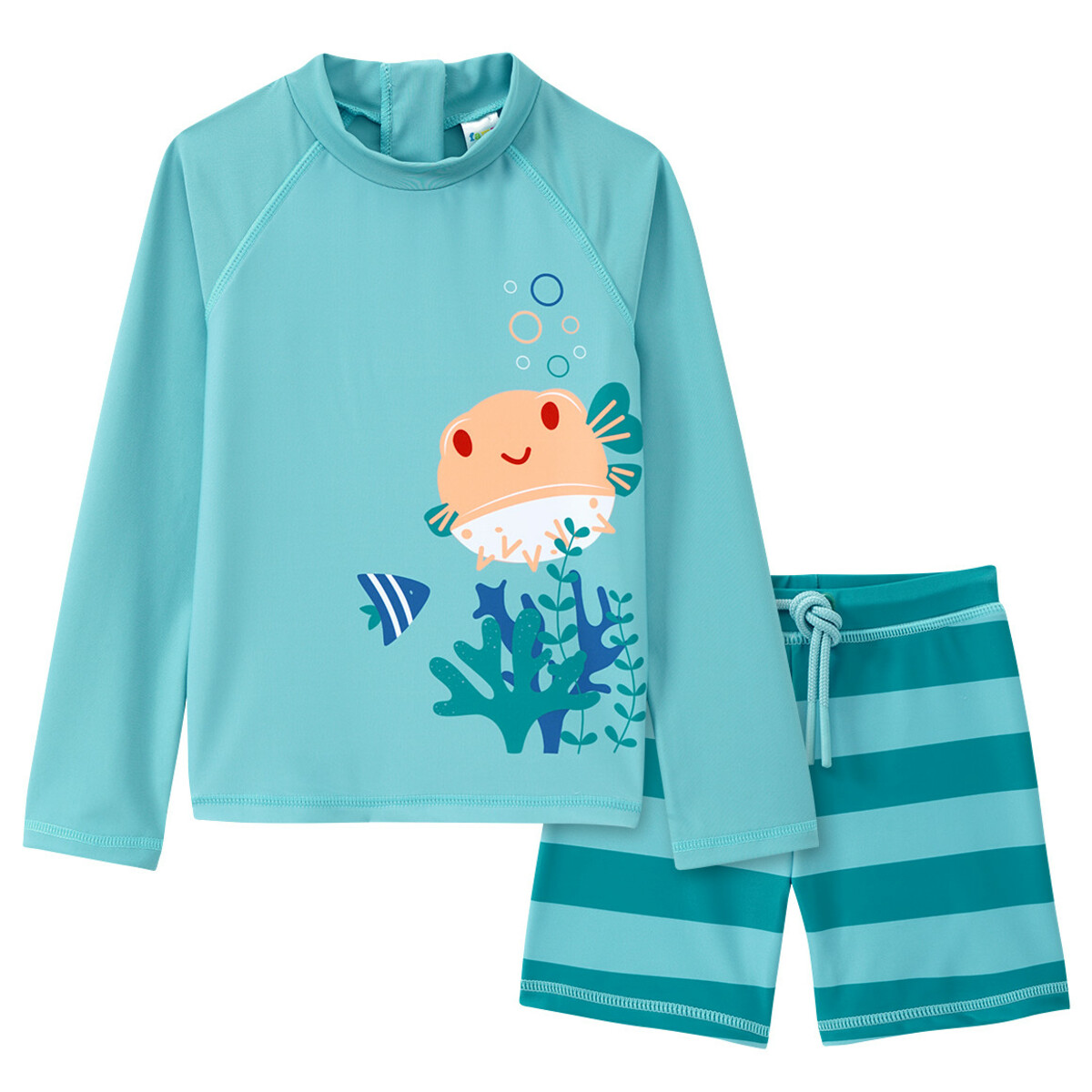 Bild 1 von Jungen UV-Badeshirt und Shorts mit Print TÜRKIS / GRÜN
