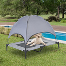 Bild 3 von PawHut Haustierbett mit Baldachin, Erhöhtes Hundebett Hundeliege outdoor mit Dach Atmungsaktiv Tafts