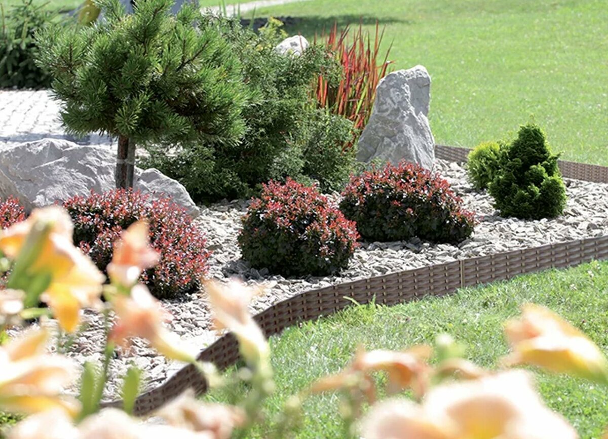 Bild 1 von Rasenkante IBRA Border Rattanoptik 3,9m Braun