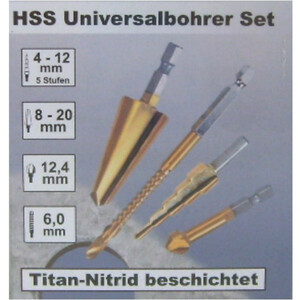 HSS Bohrer Universalbohrer Set Titan Nitrid beschichtet