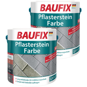 BAUFIX Pflasterstein Farbe grau 2,5L 2er Set