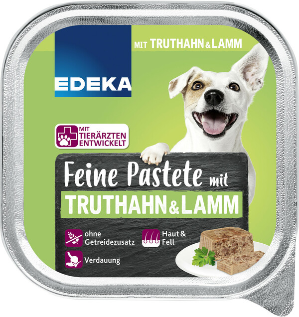 Bild 1 von EDEKA Feine Pastete mit Truthahn & Lamm Hundefutter nass 150G