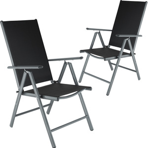 2 Aluminium Gartenstühle schwarz/anthrazit