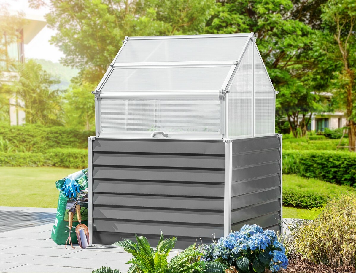 Bild 2 von Powertec Garden Doppeltes Balkon-/Garten-Hochbeet - Anthrazit