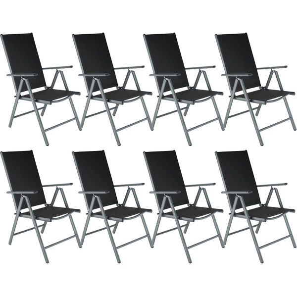 Bild 1 von 8 Aluminium Gartenstühle - schwarz/anthrazit