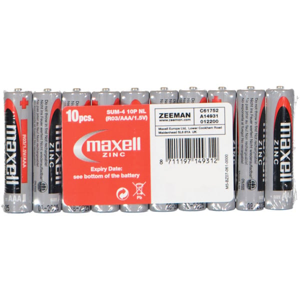 Bild 1 von Zink R6/R3 B/L Maxell 10er-Pack, Grau, 1320