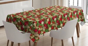 Abakuhaus Tischdecke »Personalisiert Farbfest Waschbar Für den Außen Bereich geeignet Klare Farben«, Weihnachten Baum-Zweig Glocken