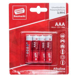 Sonderpreis Baumarkt Batterien LR 03 AAA 4 Stück