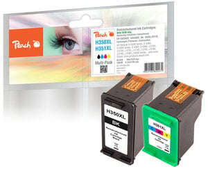 Peach Spar Pack Druckköpfe kompatibel zu HP No. 350XL black, CB336EE, No. 351XL color, CB338EE
