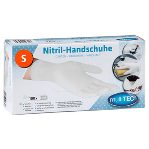 Multitec Nitril Einmalhandschuhe 100er, Größe S - Weiß
