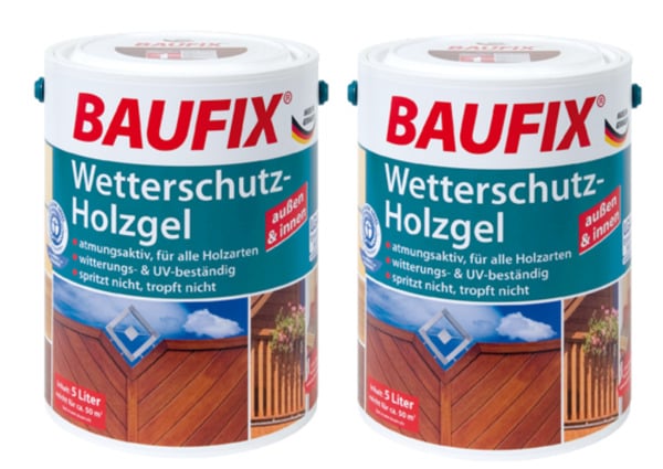 Bild 1 von BAUFIX Wetterschutz-Holzgel ebenholz 2-er Set