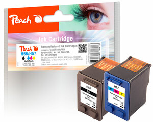 Peach Spar Pack Druckköpfe Tintenpatronen bk/c kompatibel zu HP No. 56, C6656AE, No. 57, C6657AE