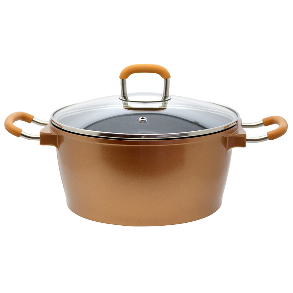 Bild 1 von Casa Royale Aluguss-Topf mit Glasdeckel "Hamar", Ø ca. 20 cm - Kupfer