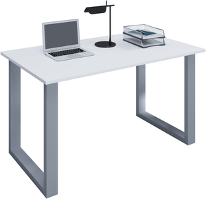 VCM Schreibtisch Lona 110x50 U-Fußgestell weiß/silber
