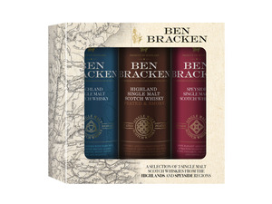 Ben Bracken Single Malt Whisky Mini-Pack, 3x0,05-l-Fl