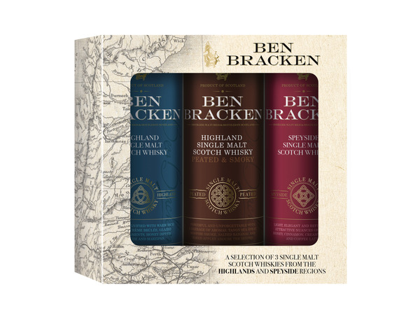 Bild 1 von Ben Bracken Single Malt Whisky Mini-Pack, 3x0,05-l-Fl