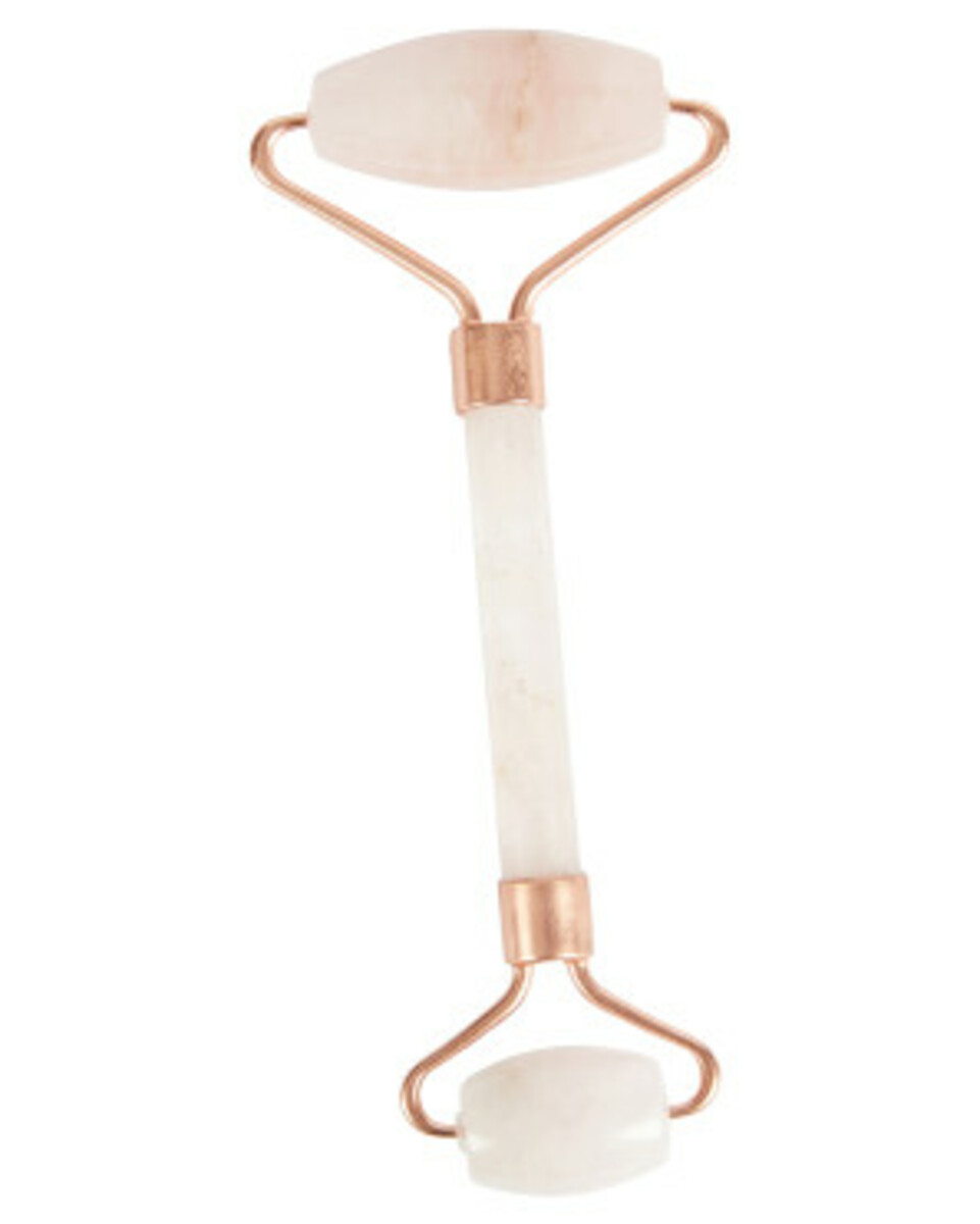 Bild 1 von Massageroller für das Gesicht, aus Rosenquarz, rosegold