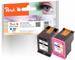 Peach Spar Pack Druckköpfe kompatibel zu HP No. 901XL black, CC654AE, No. 901 color, CC656AE
