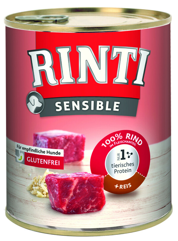 Bild 1 von Rinti Sensible Hundenassfutter Rind & Reis
, 
800 g