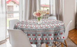 Abakuhaus Tischdecke »Kreis Tischdecke Abdeckung für Esszimmer Küche Dekoration«, Weihnachten Deer Bäume Borders