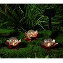 Bild 3 von I-Glow LED-Solar Lotusblume - 3er Set - Orange-Gold